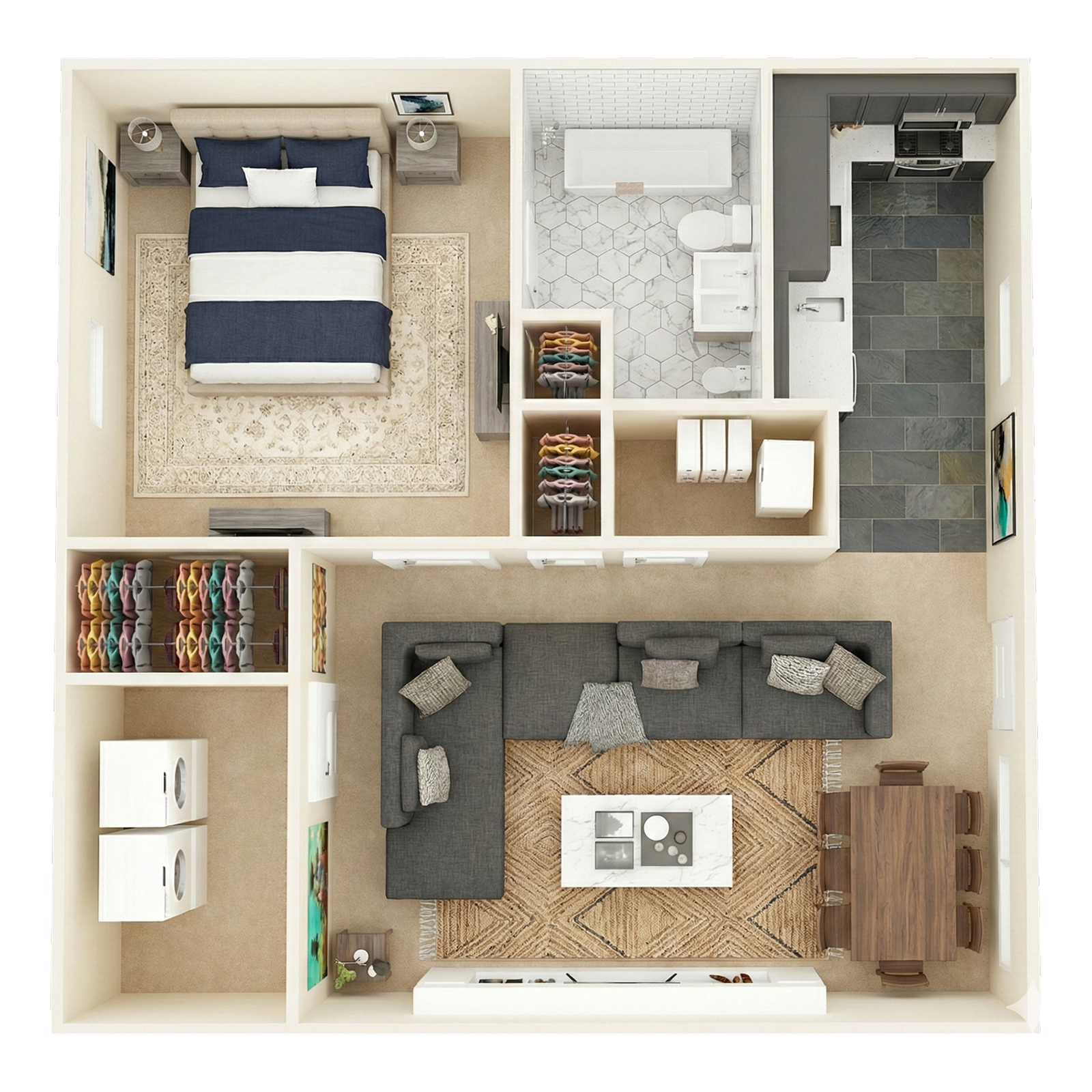 Avalon Cove one bedroom floor plan